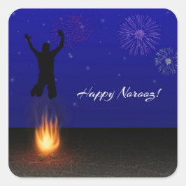 Happy Noroz Chahar-Shanbeh-Suri Quadratischer Aufkleber