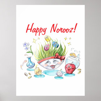 Happy Noroz Haft Sin lustigen Tisch Poster