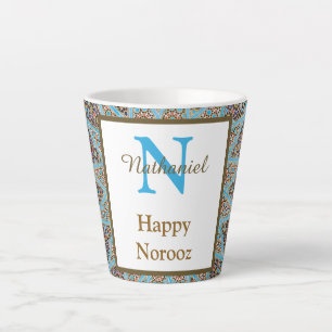 Happy Noroz Persian New Year Monogram Initial Milchtasse