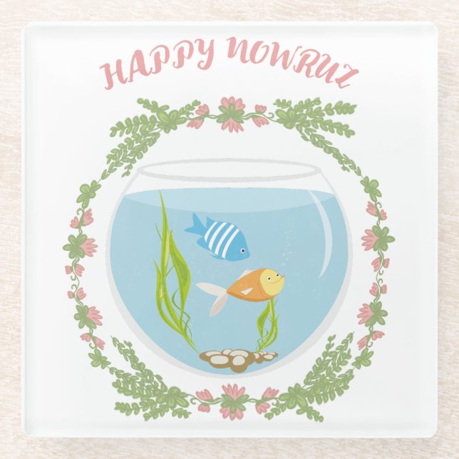 Happy Nowruz Glasuntersetzer (Vorderseite)