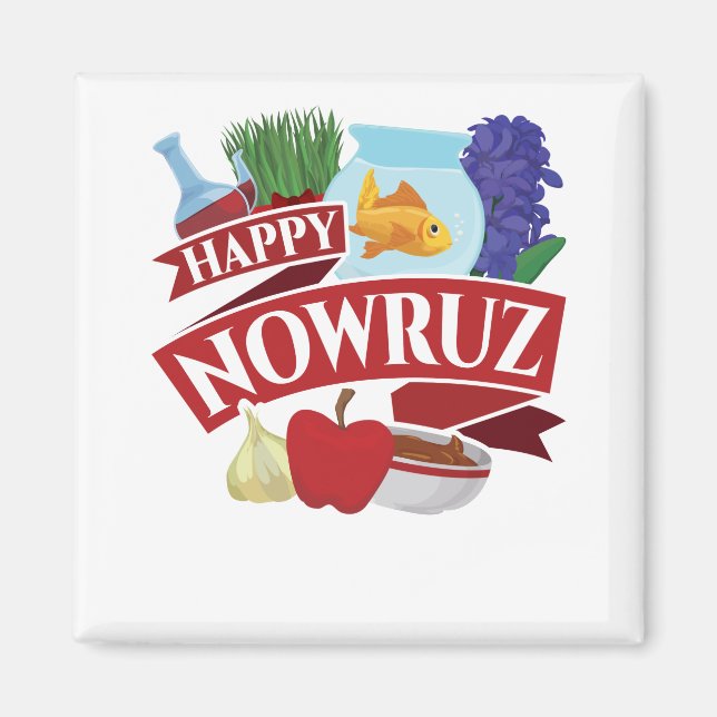 Happy Nowruz Persian New Year Magnet (Vorne)