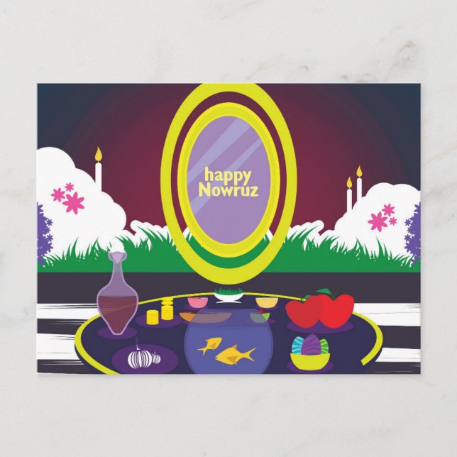 Happy Nowruz Persian New Year Postcard Postkarte (Vorderseite)