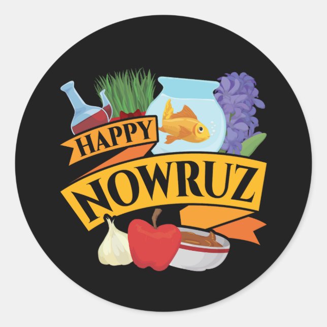 Happy Nowruz Persian New Year Runder Aufkleber (Vorderseite)