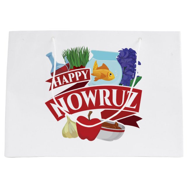 Happy Nowruz Persischer Neujahrsfest Große Geschenktüte (Vorderseite)