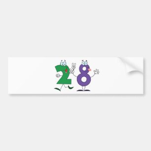 Happy Number 28 Autoaufkleber