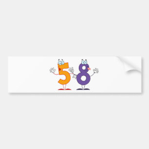 Happy Number 58 Autoaufkleber