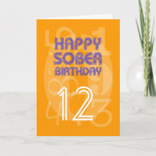 Happy Numbery Sober Birthday Card Karte