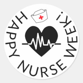 Happy-Nurse-Woche-Aufkleber Runder Aufkleber