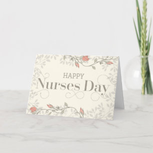 Happy Nurses Day Card - Wirbler Text und Blume Dankeskarte