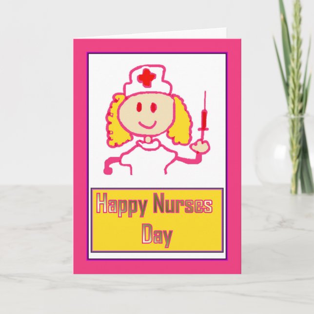 Happy Nurses Day für gekümmert Krankenschwester Karte (Vorderseite)