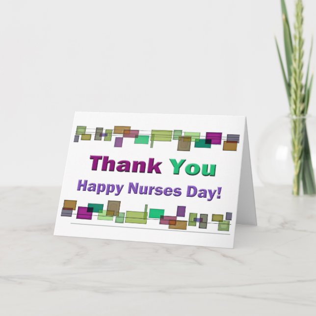 Happy Nurses Day Geschenk farbenfrohe Plätze Karte (Vorderseite)