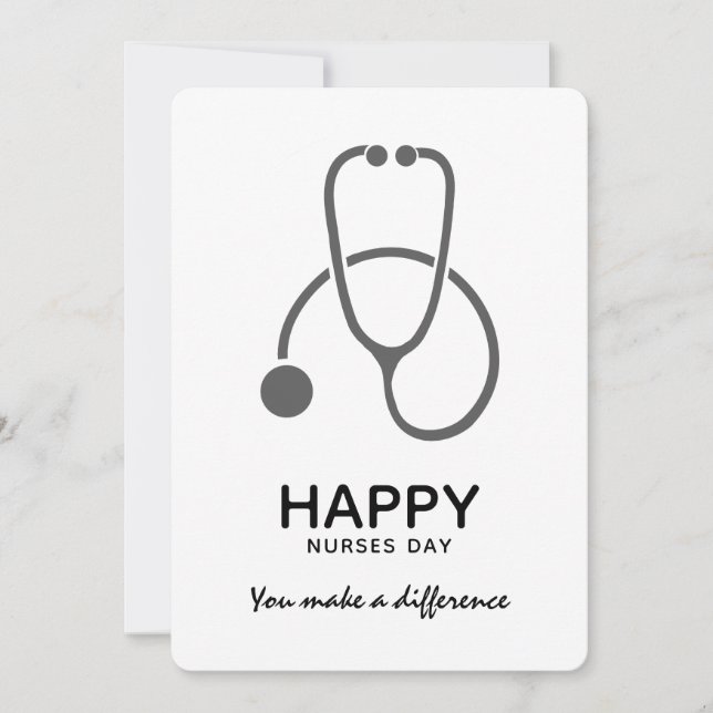 Happy Nurses Day Gray Stet Illustration Einladung (Vorderseite)