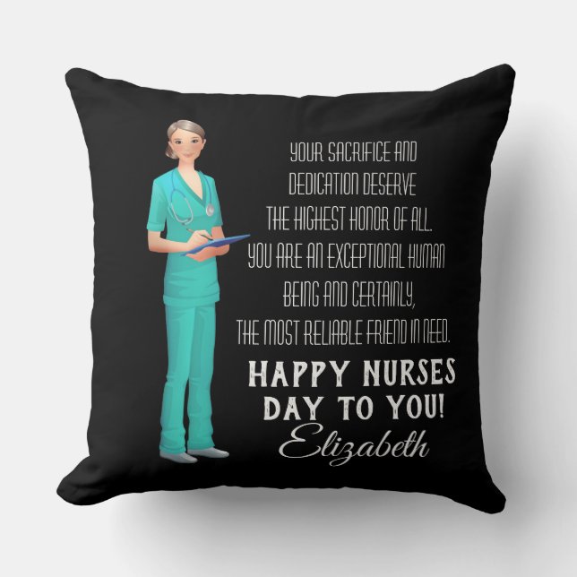 Happy Nurses Day in Dark Backdround Kissen (Vorderseite)