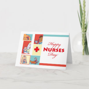 Happy Nurses Day, Krankenschwestern und ihre Patie Karte