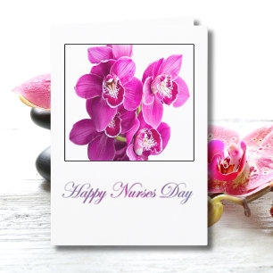 Happy Nurses Day Lila Phalaenopsis Orchideen Karte
