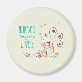 Happy Nurses Day, Niedlicher Vogel auf Streifen Magnet