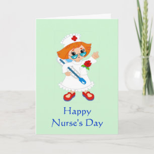 Happy Nurse's Day with nurse in uniform Dankeskarte