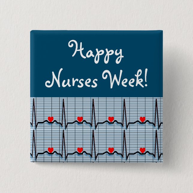 Happy Nurses Week EKG Buttons (Vorderseite)