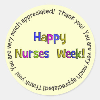Happy Nurses Week Geschenke Runder Aufkleber