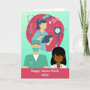 Happy Nurses Week mit einer Vielfalt von Krankensc Karte
