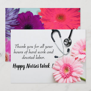 Happy Nurses Week Pink Daisy Floral Feiertagskarte