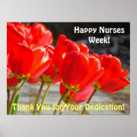 Happy Nurses Week Plakate Red Tulips Vielen Dank