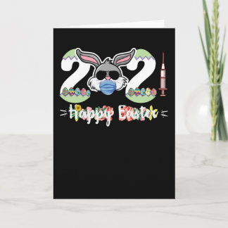 Happy Oaster 2021 Floral Quarantine Mask Vaccine Karte