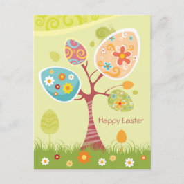 Happy Oaster - Abstrakter Baum Feiertagspostkarte