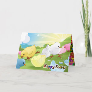 Happy Oaster - am Himmel stürzen Feiertagskarte