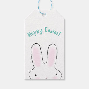 Happy Oaster aquamarin niedlich Ostern Bunny benut Geschenkanhänger
