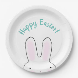 Happy Oaster aquamarin niedlich Ostern Bunny benut Pappteller