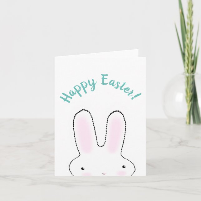 Happy Oaster aquamarine lustige lustige, benutzerd Karte (Vorderseite)