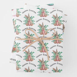 Happy Oaster Aquarell 3 verschiedene Muster Geschenkpapier Set