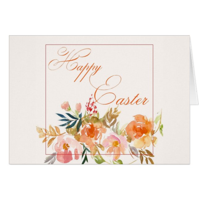 Happy Oaster Aquarell floral (Vorderseite (Horizontal))