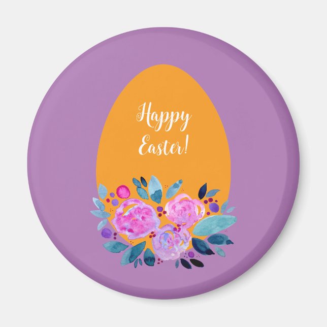Happy Oaster Aquarell Magnet (Vorne)