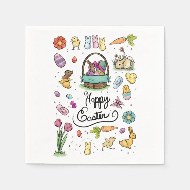 Happy Oaster Art Serviette (Vorderseite)