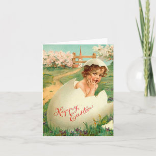 Happy Oaster Baby Vintag Feiertagskarte