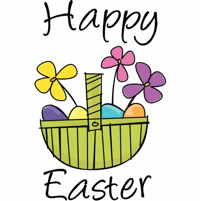 Happy Oaster Basket Freistehende Fotoskulptur (Vorne)