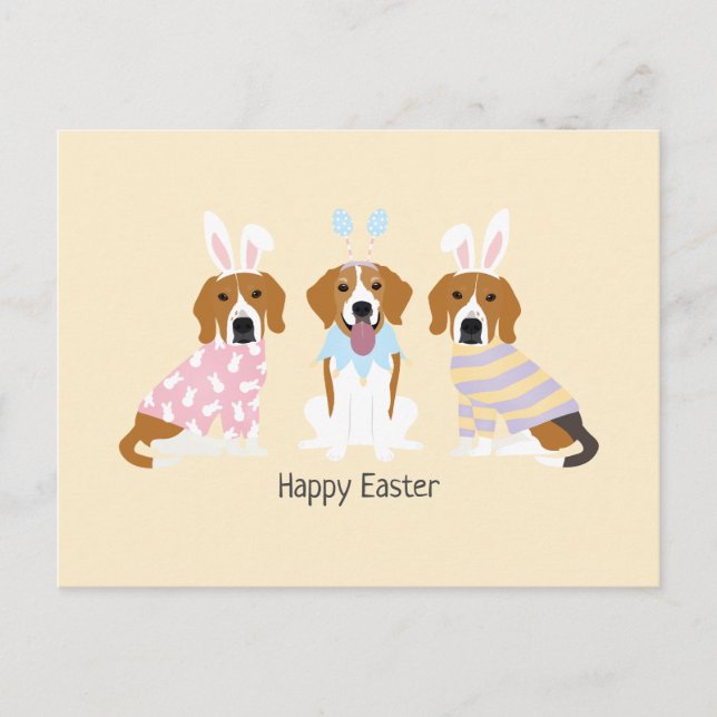 Happy Oaster Beagle Hunde Postkarte (Vorderseite)
