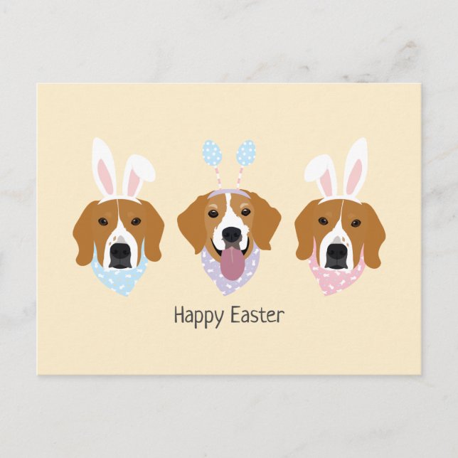 Happy Oaster Beagle Hunde Postkarte (Vorderseite)