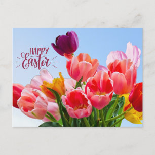 Happy Oaster Beautiful Tulip Blume Feiertagspostkarte