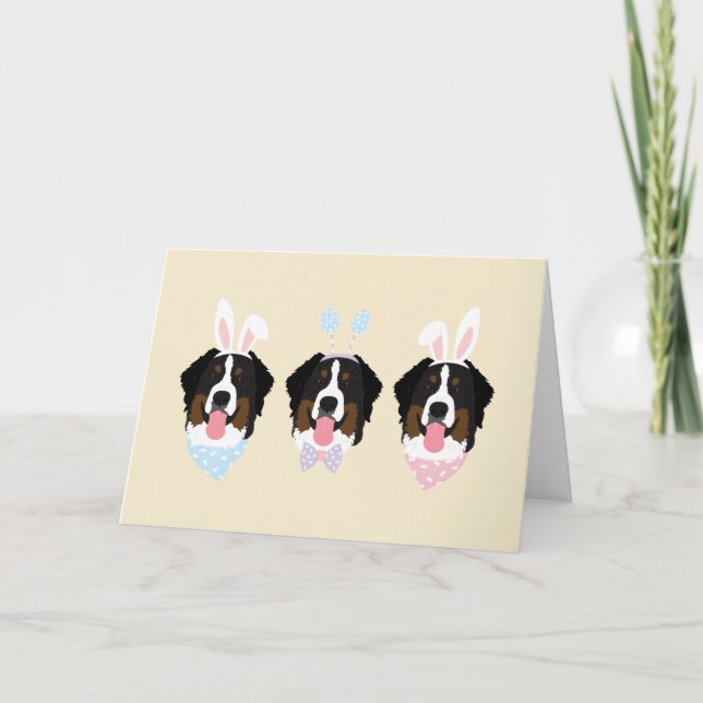 Happy Oaster Bernese Mountain Hunde Feiertagskarte (Vorderseite)
