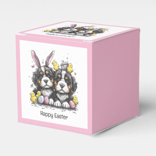 Happy Oaster Bernese Mountain Hunde Geschenkschachtel (Vorderseite)