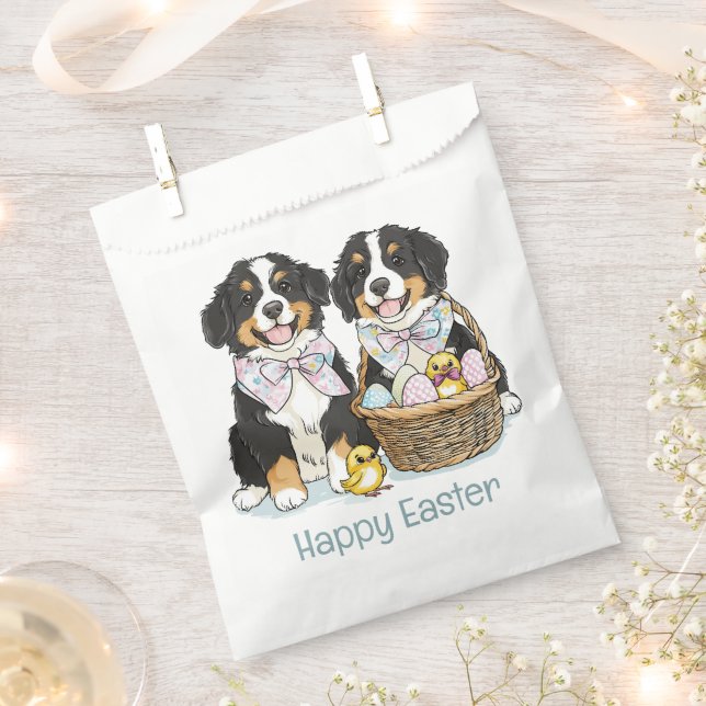 Happy Oaster Bernese Mountain Hunde Geschenktütchen (Ausgeschnitten)