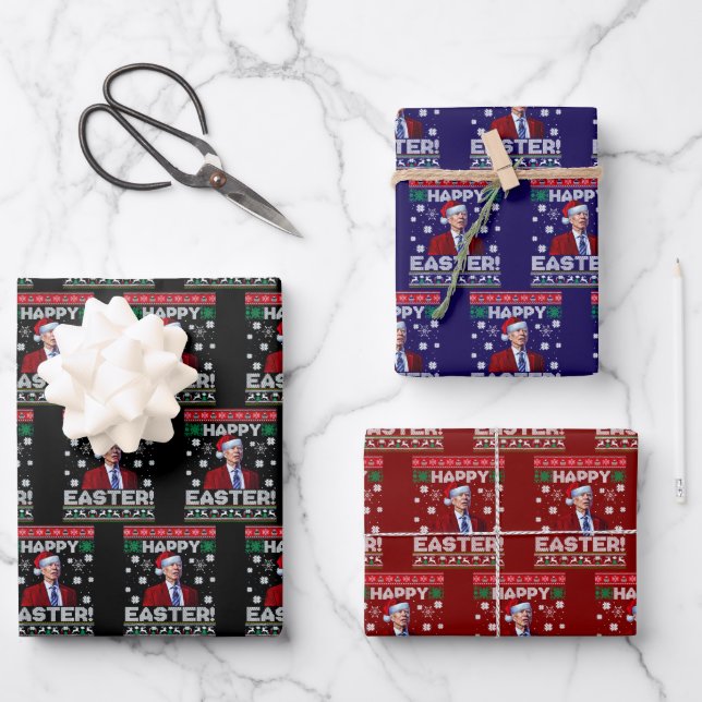 Happy Oaster Biden Geschenkpapier Set (Vorderseite)