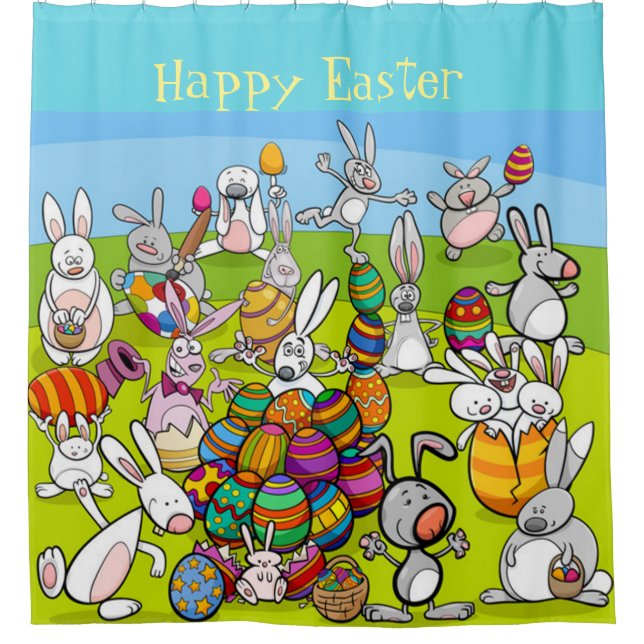 Happy Oaster Big Egg Hunt Duschvorhang (Vorderseite)