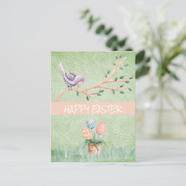 Happy Oaster Bird auf der Postkarte eines Zweiges