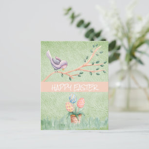Happy Oaster Bird auf der Postkarte eines Zweiges