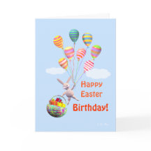 Happy Oaster Birthday Bunny und Balloons