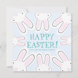 Happy Oaster blassblau niedliche Peeking Bands lus Feiertagskarte